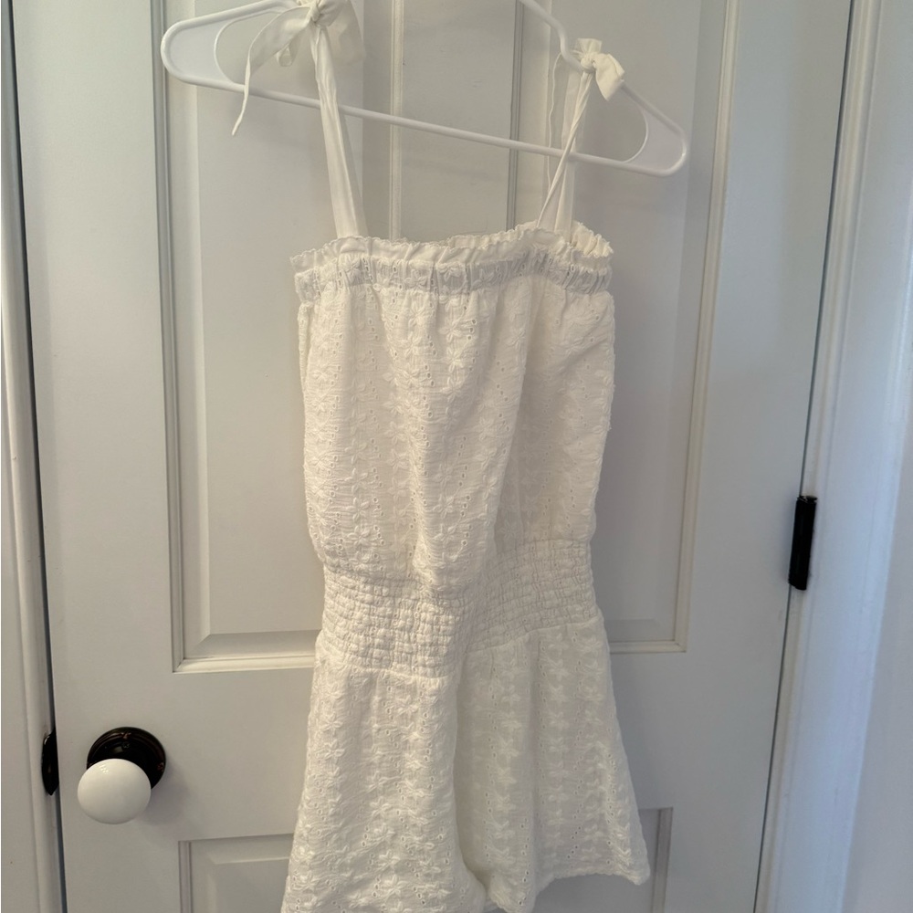 Katie J NYC White Textured Kids Romper